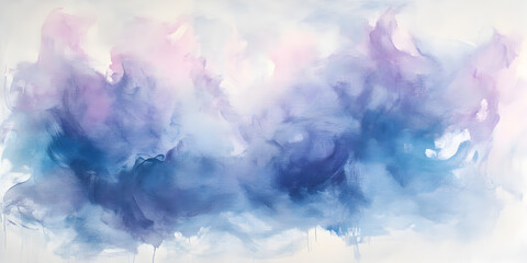Fototapeta premium Abstract Dreamscape: Soft, ethereal blues and purples swirl and dance in a mesmerizing abstract painting. The colors evoke a sense of tranquility and tranquility.