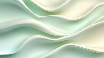 Obraz premium Explore the serene beauty of flowing textures in soft green and cream hues for elegant designs