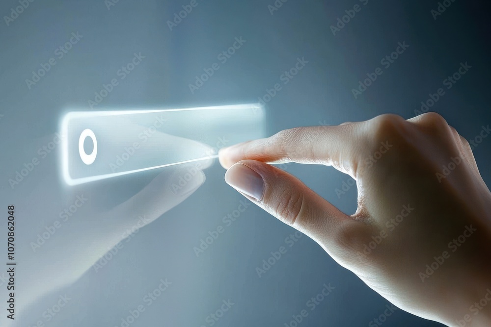 Aufkleber a hand interacting with a transparent digital interface