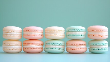 Fototapeta premium Delight your taste buds with colorful macarons a gourmet experience in every bite