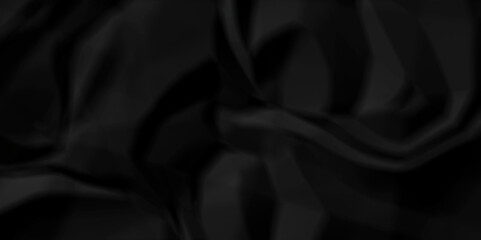 Vector empty black color crumple paper texture pattern abstract background. Crumpled black paper abstract shape background with space paper for texture.	