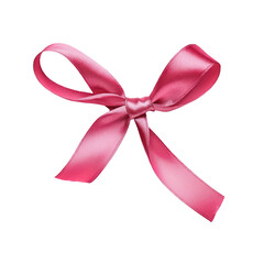Pink satin ribbon for multiple uses. isolated on transparent background, PNG.