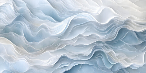 Fototapeta premium Abstract Blue and White Waves: A serene, ethereal image of blue and white waves, creating a sense of tranquility and serenity. perfect for backgrounds, website banners, and more. 