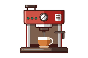 Stylish Coffee Maker Espresso Machine Vector Illustration