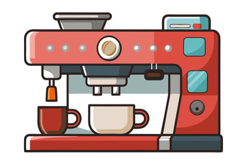 Stylish Coffee Maker Espresso Machine Vector Illustration