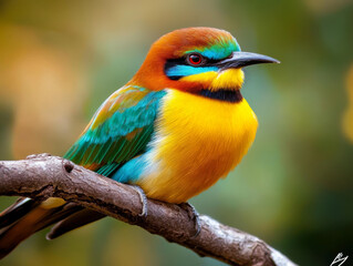 Obraz premium Vibrant Colors of the Blue-Eared Kingfisher: Nature's Feathered Marvel
