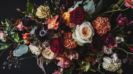 Beautiful autumn flowers bouquet, autumnal botanical home decor and floral arrangement, English countryside style and florist design for floral shop, flower arranging workshop or classes idea