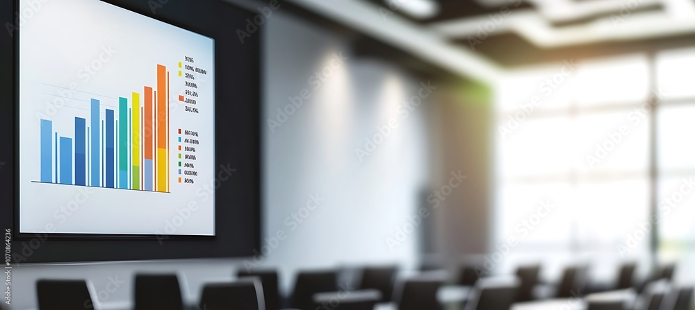 Poster a dynamic image of a business team collaborating around a large touchscreen, with various data visua