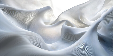 Obraz premium Serene Drapery: Light and Shadow Dance on Sheer Fabric