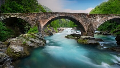 Fototapeta premium old bridge over the river 