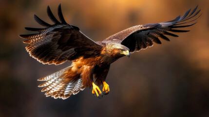 Fototapeta premium Majestic Bird of Prey in Flight: A Stunning Capture of Nature's Power and Grace