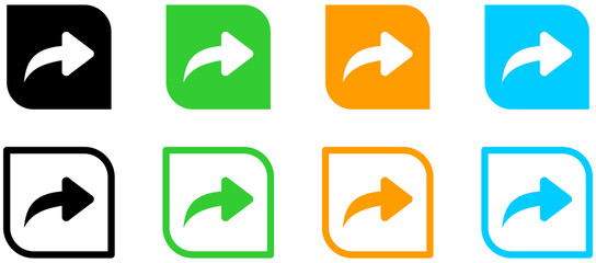 share icon set, share arrow icon vector reply send forward icons button. social media notification icons post reaction symbol.