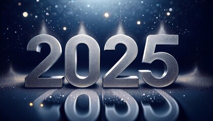 New year 2025 on a dark blue background
