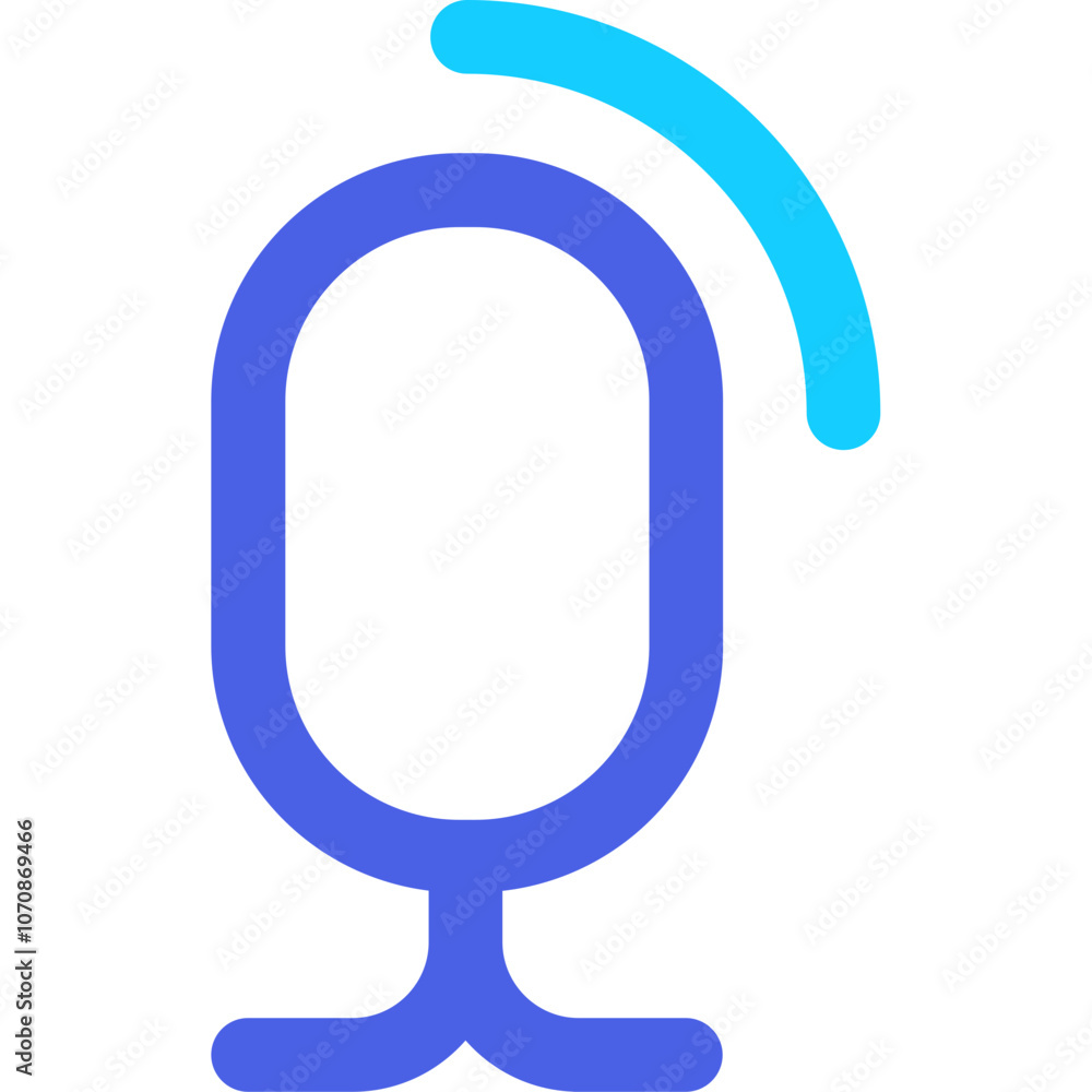 Poster stylized microphone icon representing sound recording and audio production in a modern digital desig