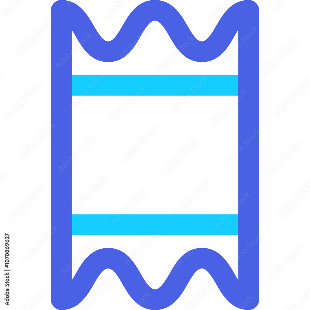 Aufkleber abstract blueprint of a modern design element featuring a wavy outline and vibrant color accents rep