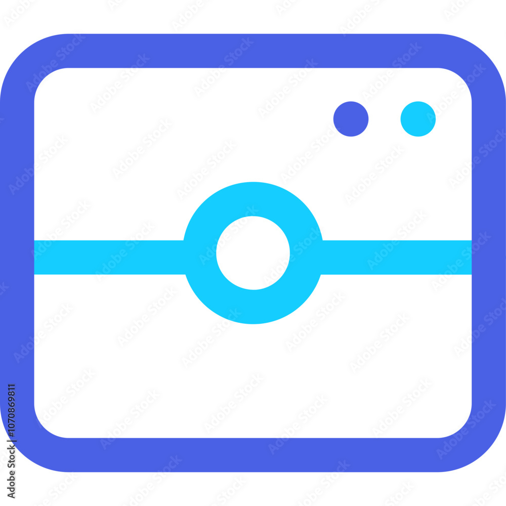 Poster a modern graphic design showcasing a blue and white interface with clean lines and simplistic featur