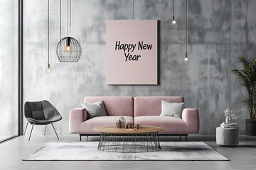 Minimalistic and modern design with the inscription "Happy New Year"