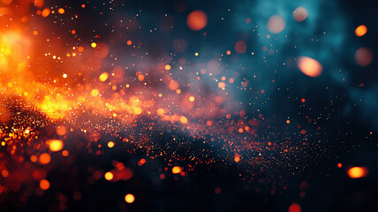 Obraz premium A dark, moody smoke background with subtle glowing embers and a light frost effect, creating an intense warm-meets-cold theme.