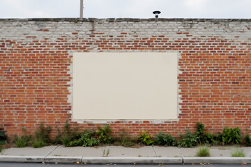 Urban brick wall with blank canvas space for creative projects