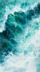 Fototapeta premium watercolor painting of tranquil ocean waves