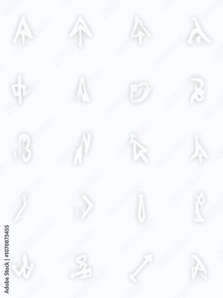 Poster a set of computer mouse cursor icons featuring arrows loaders and slanted pointers in a variety of s