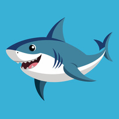 shark cartoon isolated on white