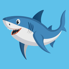 shark cartoon isolated on white