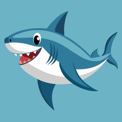 shark cartoon isolated on white