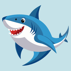 shark cartoon isolated