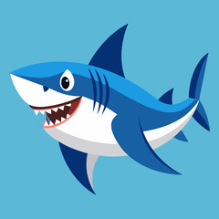 shark cartoon isolated on white