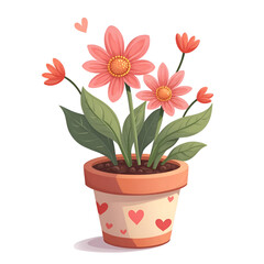 Let love bloom  a heartfelt display of vibrant flowers to brighten any space and uplift the spirit, digital illustration of floral design concept.