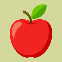 red apple with leaf