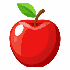 red apple isolated on white