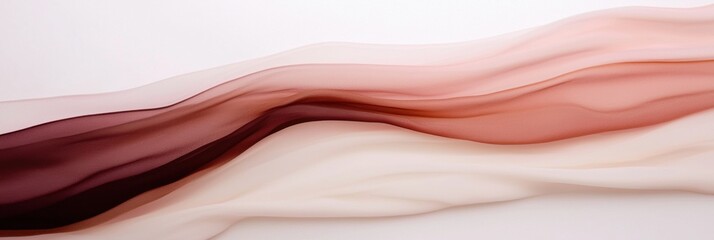 Obraz premium A long, thin, white and brown fabric with a wavy pattern