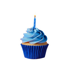 cup cake with candle, png, transparent backgorund