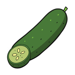 Cucumber whole ands licedvector vector illustration.