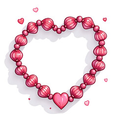 Obraz premium This beautifully crafted heart shaped bead bracelet symbolizes love and affection, perfect for expressing deep emotional connections, digital illustration of iconography concept.