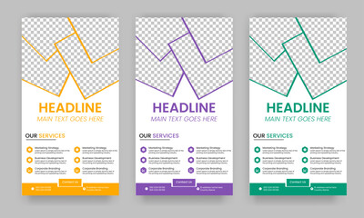 Business Roll Up Banner corporate Roll up background for Presentation, Vertical roll up, x-stand, exhibition display, Retractable banner