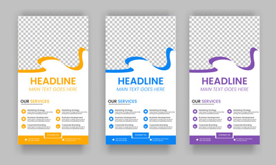 Business Roll Up Banner corporate Roll up background for Presentation, Vertical roll up, x-stand, exhibition display, Retractable banner