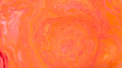 Orange Pink Fluid Art Abstract Background on Liquid Surface