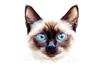 A detailed shot of a feline with striking blue eye color, suitable for use in pet or nature-related contexts