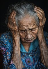 an elderly woman is grieving.