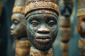 the ceremonial staff used by a Yoruba priest.