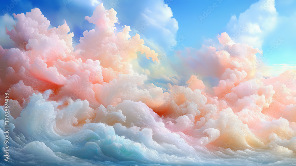 Aufkleber stunning display of colorful clouds fills sky, creating serene atmosphere