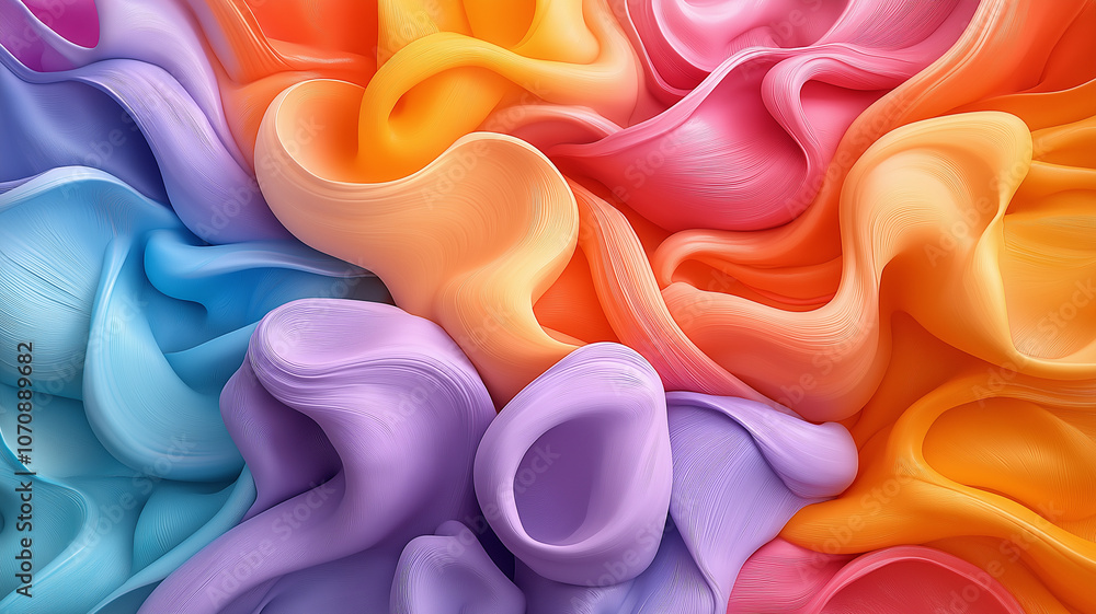 Poster vibrant abstract waves of colorful fluid textures create dynamic visual experience