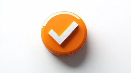 Orange checkmark icon on a white background.
