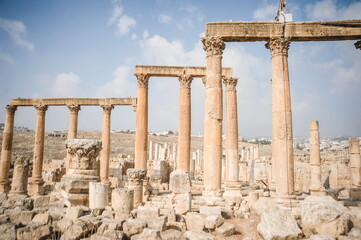 ruins of the  acient roman city of Jerash in Jordan