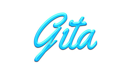 Glowing blue effect of name Gita on white background.