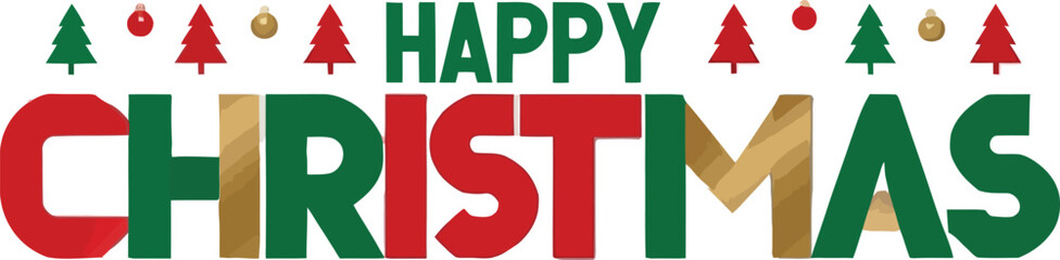 Christmas Typography Vector Style 