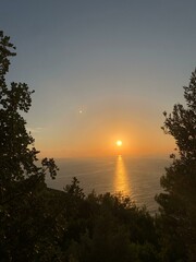 sunset over the lake